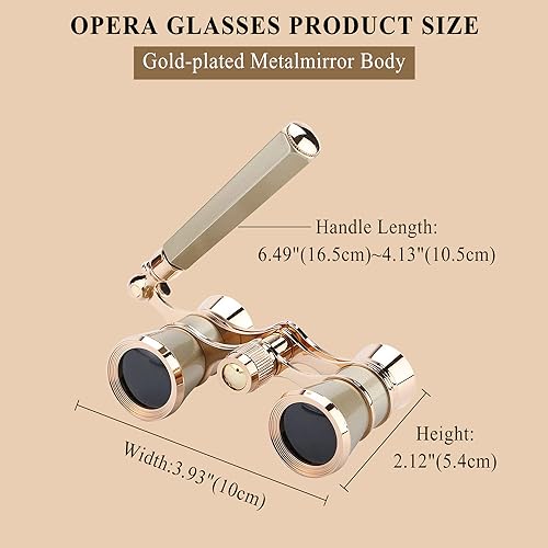 Binoculares Aroncent Opera Glasses 3X25 con Mango miniatura 3
