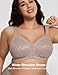 Deyllo Women's Full Coverage Plus Size Comfort Minimizer Bra Wirefree Non Padded(ToffeeLeopard,38DDD)