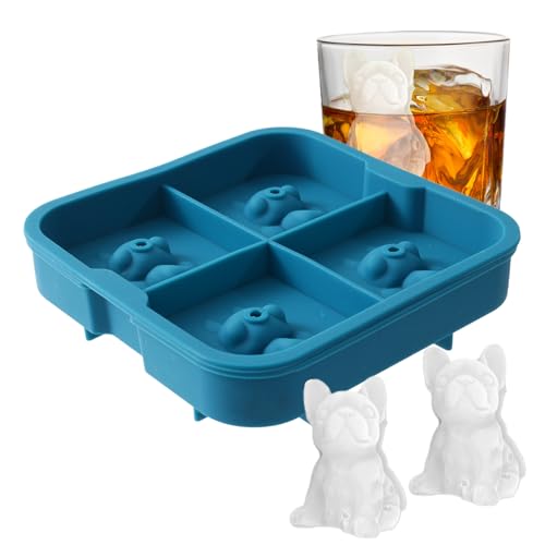 Kustimantu Cubitera para Congelador | Moldes De Silicona De Tiburón Animal | Moldes De 4 Cavidades Para Cóctel, Whisky, Chocolate, Cocina, Casa, Fiesta, Halloween, Navidad, Bebidas, Cubos De Hielo