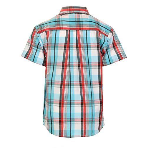 Image of Gioberti Boys Casual Plaid Checked Short Sleeve Button Down Shirt