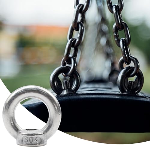 Image of Antrader 10pcs 304 Stainless Steel Ring Shape M8 Lifting Eye Threaded Nut