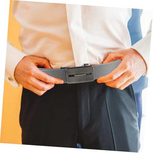 Automatic Buckle Belt for Men Ratchet Nylon No Holes Fashion Forward Grey4