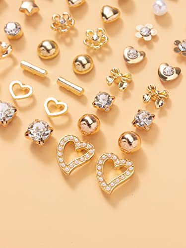Image of Shining Diva Fashion 30 Pairs Earrings Combo Set Stylish Crystal Pearl Earrings for Women and Girls