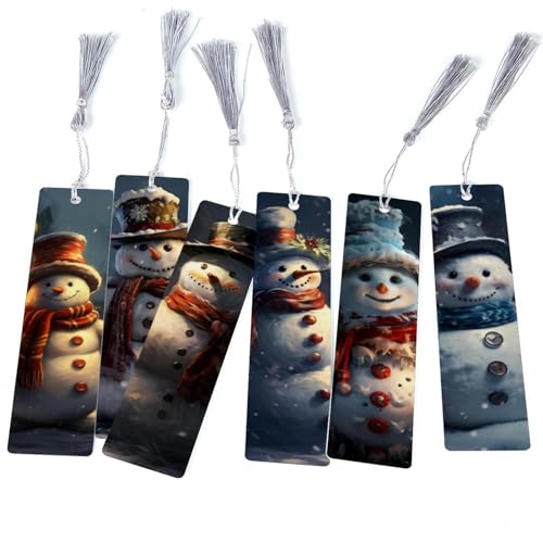 Marque-pages de Noël à motif bonhomme de neige idéaux pour cocooner en lisant au coin du feu