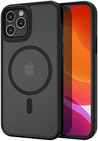 Tigowos Magnetic Guardian iPhone 11 Pro Max Case [10FT Drop Tested & MagSafe Compatible] Slim Translucent Matte (6.5"), Black