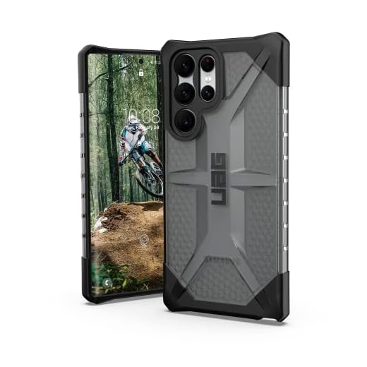 Urban Armor Gear Plasma Housse de Protection Samsung Galaxy S22 Ultra Coque [Designed for Samsung Certified, Wireless Charging Compatible Cover, Anti-Chute] Ash (Gris Transparent)