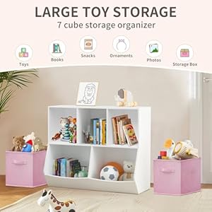 Kids Bookshelf, Toy Storage Organizer, White Bookshelf, 5 Cube Storage Organizer, Wood Cubby Storage Cabinet, Toddler Toy Storage Shelf, Book Shelf for Kids Rooms, Playing Room, Nursery Kids Bookshelf Toy Storage Organizer White Bookshelf 5 Cube Storage Organizer Wood Cubby Storage Cabinet Toddler Toy Storage Shelf Book Shelf for Kids Rooms Playing Room Nursery