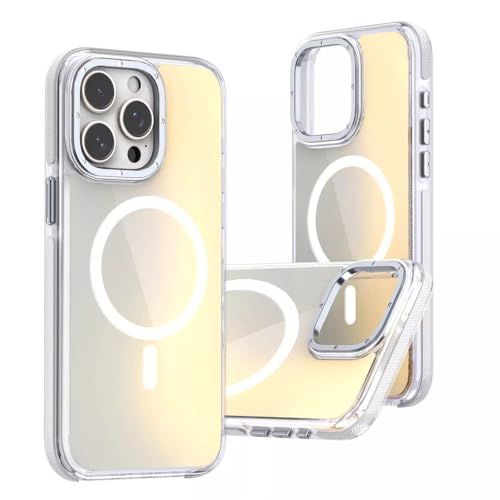 TPU+PC カラフル マグネット式ハードケース iPhone 17 16 15 14 13 12 Pro Max 17 Air 14 15 16 Plus ワイヤレス充電 耐衝撃カバー ホワイト iPhone 15 Pro Max用