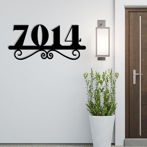Image of Personalized House Number Custom Metal Address House Numbers Modern House Number Sign for Outside