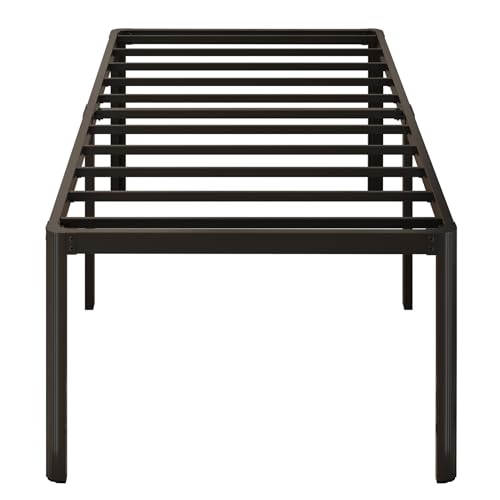 Yicensen 20 Inch Twin Bed Frames Rounded Corner Legs Heavy Duty Platform Twin Metal Bed Frame for Kids, Easy Assembly, Noise Free, No Box Spring Needed, Black.