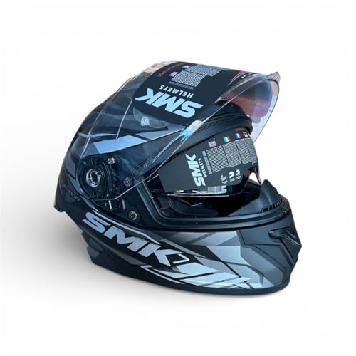 Image of SMK Typhoon Rival Full Face Dual Visor Helmet, Dual Spoiler, ISI DOT ECE 22.06 Certified