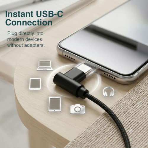 Image of USB C Headphones Wired Ear Buds for Apple /Android, 90 Angled Plug in USBC Wire Earbuds Corded Type C Earphones with Microphone for iPhone 17 17e 16 16e 15 Pro Max Air for Samsung S26 S25 S24