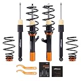 maXpeedingrods Coilovers for VW Golf MK5 MK6 2003-2012, for VW Jetta MK5 2006-2011, for VW B6 Passat 2006-2010, for Audi A3 2006-2014, Height Adjustable Coilovers Suspension Kit, Lowering Kit Black