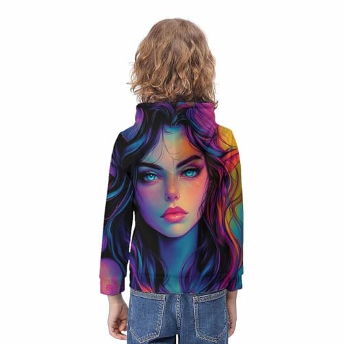 Sweat à capuche imprimé 3D relief pull tendance manches longues ado - 5