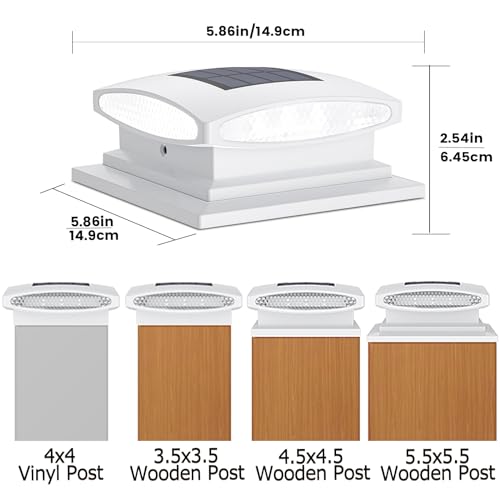image for SIEDiNLAR Solar Post Cap Lights Outdoor, 2 Modes 24 LED Solar Powered 