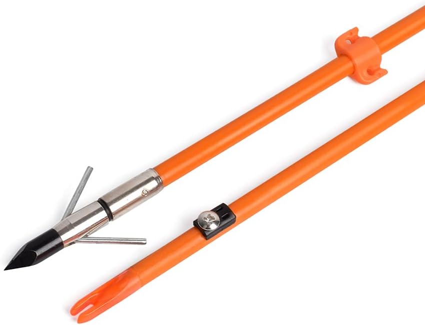 3/6Pcs Bowfishing Arrows Fiberglass Solid Arrows with Fish Hunting Broadhead