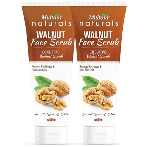 Image of Multani Naturals Walnut Face Scrub 125ml (Pack of 2) | Removes Blackheads & Dead Skin Cells