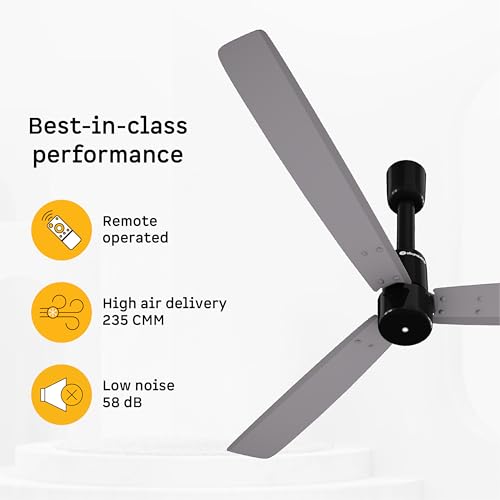 Image of atomberg Razon 1200mm BLDC Ceiling Fan with Remote | World's Smallest Motor Powered by BMC | Advance Air+ Technology | BEE 5 star Rated | Low Noise | Sleek Design | 3 Year Warranty (URBAN CHROME)