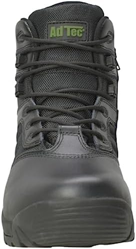 Ad Tec Black Work Boots For Men - Mens 6" Side Zipper Tactical Boots, Men's Full Grain Polishable Leather Boot, Police, Combat, Outdoors (Size 13) | Image 3