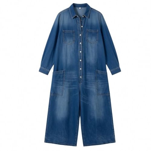 Vestido camisero casual de manga larga con bolsillos y diseño holgado cómodo