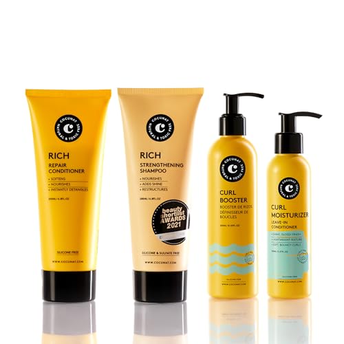 COCUNAT - Rutina de Volumen para Rizos - Limpia, Hidrata, Nutre,...