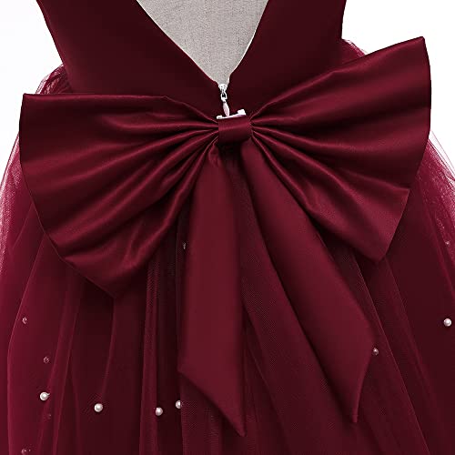 Girls Flower Dress Sleeveless Floor Length Dress Wedding Party Evening Formal Pegeant Dance Gown4