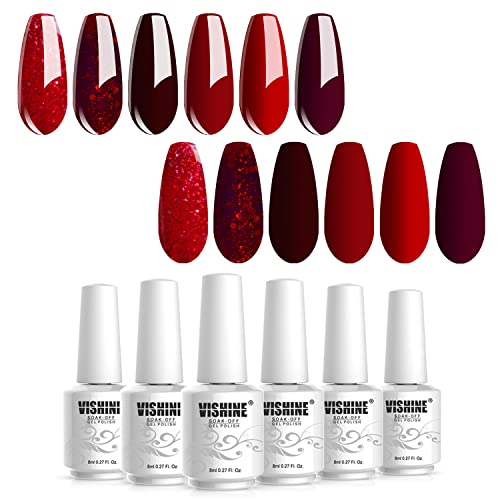 Set de Esmaltes Gel Vishine 6 Colores 8ml miniatura 1
