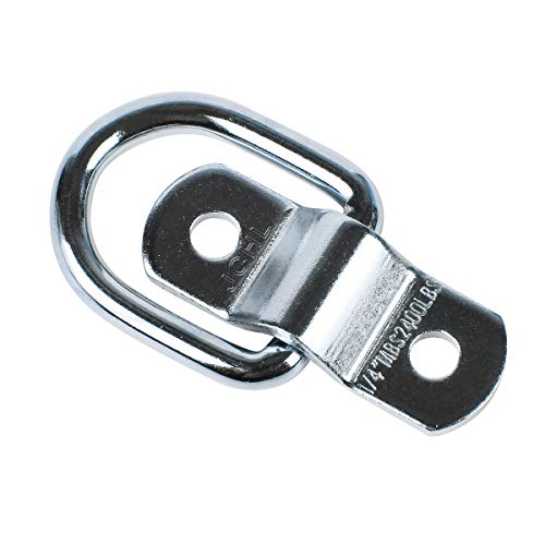 JCHL D-Ring Tie Downs Anchors Lashing Rings for Loads on Trailers Trucks RV Campers Vans ATV SUV Boats Motorcycles etc Vehicles Heavy Duty 2400 Pounds Capacity Tie Down Ring (10-Pack)