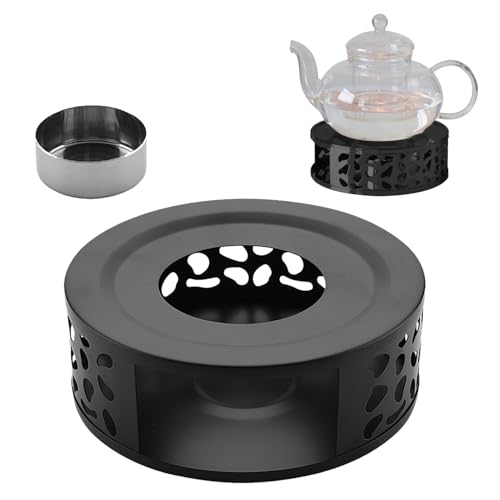 Réchaud pour théière, chauffe-théière, chauffe-théière en acier inoxydable, avec porte-bougie chauffe-plat, chauffe-thé, convient pour chauffer du...
