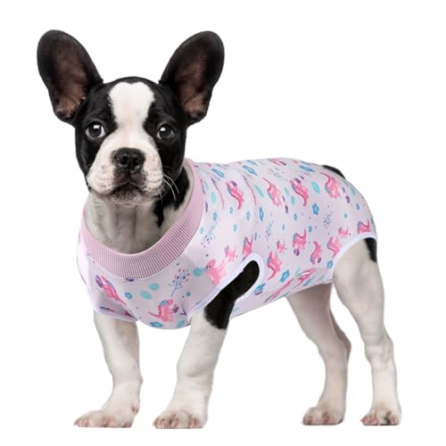 Image of Dog Surgery Suit Female Spay Recovery Suit for Dogs Surgical Recovery Suit for Female Dog Neuter Recovery Suit Male Dogs Onesie for Surgery Fits Small Medium Purple Dinosaurs /L