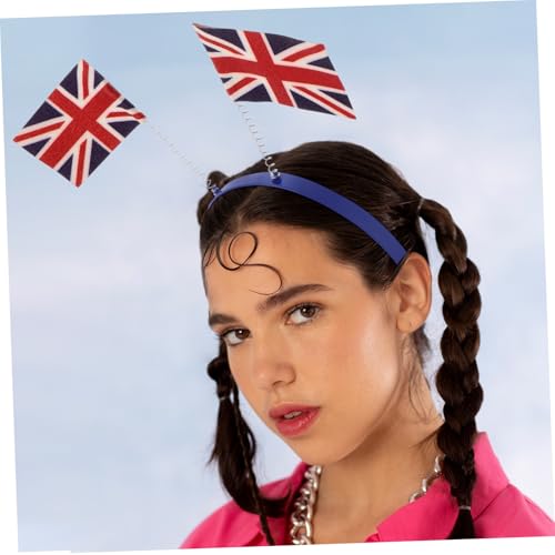 Bandeau cheveux Union Jack confortable anti mal de tête pour fille