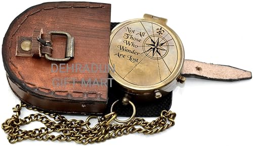 Brújula Vintage de Bolsillo Grabada en Latón Antiguo miniatura 6