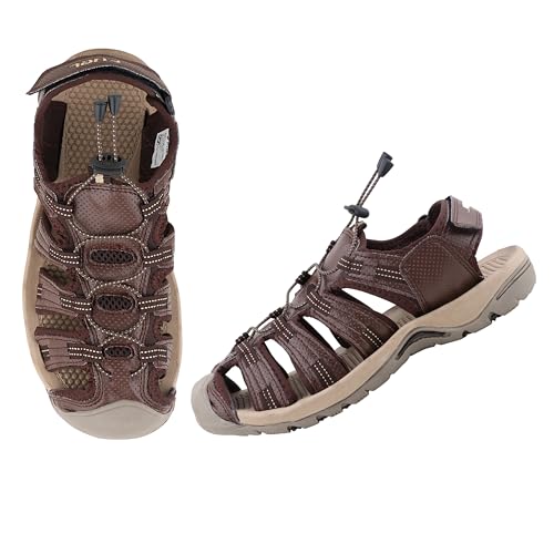 Image of FUEL Soldier-14 Men's Fisherman Sandals - Comfortable, Breathable & Flexible Outdoor Sandals with Protective Toe, Anti-Skid Sole - Stylish Casual Beach & Sports Footwear (Black)
