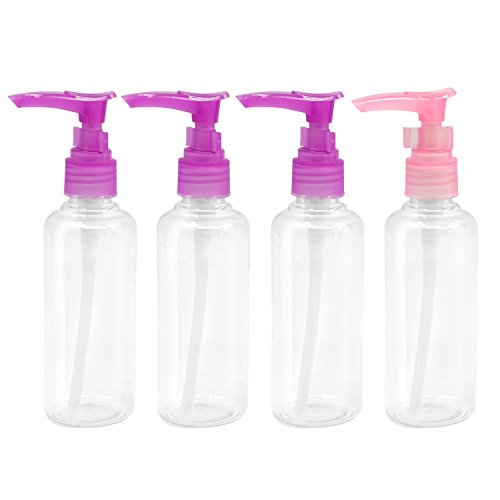 Migaven Empty Spray Bottles, 4Pcs 16oz Empty Reusable Portable Travel Lotion Alcohol Shampoo Massage Oil Dispensing Bottle Dispenser Pump Bottle, Clear Fine Mist Plastic Bottles Random Color