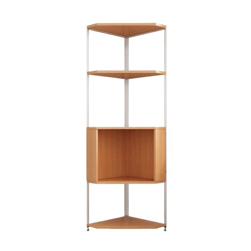 Lizhuzhuzs28 Bookcase Shelf Multi Layer Solid Wood Corner Shelf Bookshelf Living Room Triangular Cabinet Bookshelf Display(Natural,Small)