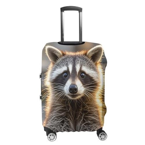 Anti-Scratch Luggage Cover Cute Raccoon Printed Luggage Case Protector Washable Suitcase Covers Elastic Suitcase Protector for Size XL (30-32 inches) Luggage4