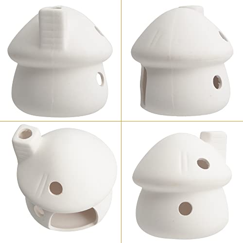 Zyhw Aquarium Decor Ceramic Mushroom House Ornament Fish Tank Landscape Decoration Pottery Hide Cave Habitat Hut Small Shrimp For Goldfishes To Rest Breed Hiding (White) #TOP3