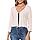 Cardigã feminino de manga 3/4 com manga 3/4, aberto na frente, cropped, bolero leve para vestido, Damasco, G