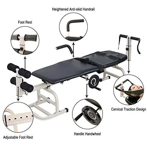 Wide Traction Bed, Back Stretch Bench Lumbar Spine Massage Bed Cervical Traction Table for Back Pain Relief Body Relax Home - 18 inches Width Bed