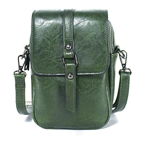 Womens Crossbody Shoulder Phone Bag Leather Travel Wallet Purse Pouch Pocket, Green, L Cover