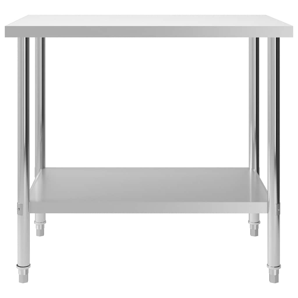 Tavolo da lavoro, 100 x 60 x 85 cm, in acciaio inox, per