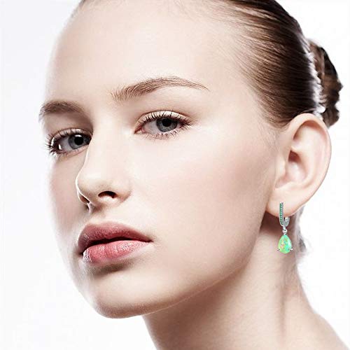 CiNily Opal Dangle Drop Earrings White Gold or Rose Gold Plated Opal Jewelry for Women Girls Wedding Earrings