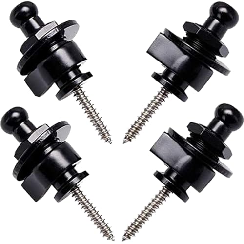 Wolfride 4 Pcs Guitar Strap Locks and Buttons Security Quick Release Straplocks Strap Parts