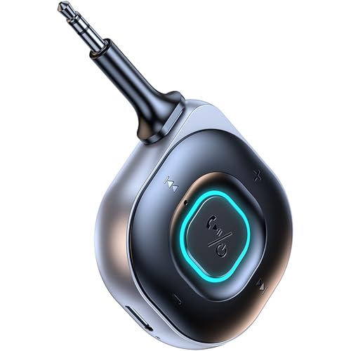 Gudemoore Adaptateur Bluetooth 5.3 Voiture, 2en1 Récepteur et Émetteur, pour TV/Stéréo/Haut-Parleurs/Écouteurs Filaires, 3.5mm AUX Bluetooth Recepteur...