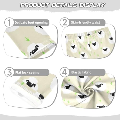 Girls' Leggings Cute Sheep Yellow Kids Yoga Tights Pants 1 Pack 23022813