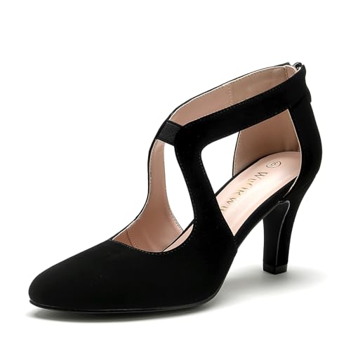 WuORWu Women's Closed Toe Pumps