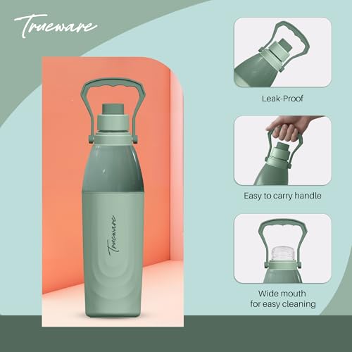 Image of Trueware Aqua Thirst PU Insulated Plastic Water Bottle 1275 ML | BPA Free, Leak-Proof Water bottle Ideal for Office, School, Gym, Sports, Travel and Daily use