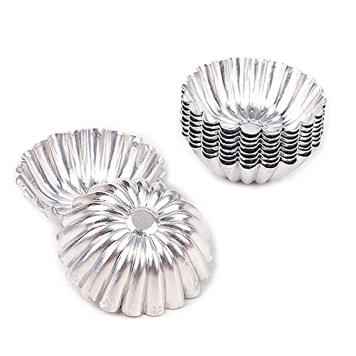 10pcs per lot Various Wavy Fluted Edge Round Flower Oval Boat Shape Aluminium Tart Mould Jelly Pudding Cup Mold Pans DIY Baking Tools (S03)