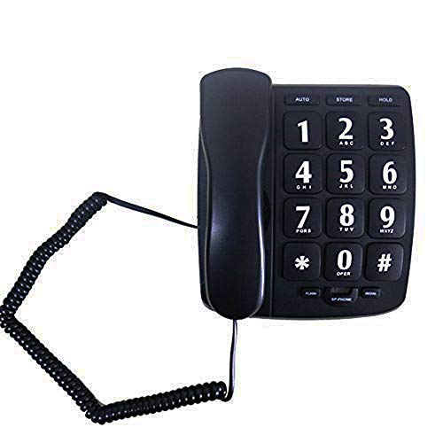 JeKaVis J-P02 Large Button Phone Corded Phone for Elderly with Amplified Speakerphone/Speed Dial/Wall Mountable