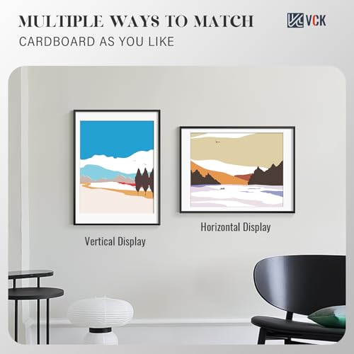 Image of VCK 18x24 Frame, Black Metal - Matted to 16x20, 3 Pack, for Artwork /Poster